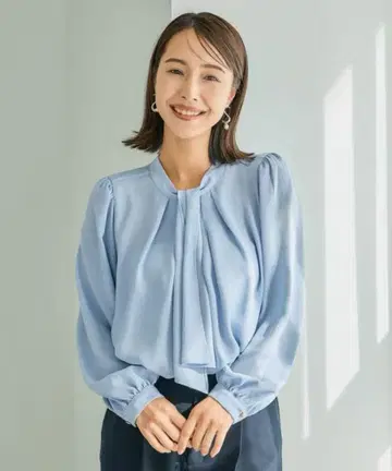 렙심 블루 2way 블라우스 M