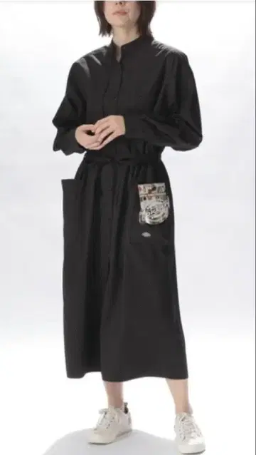 새상품 니코앤드 x Dickies 별주 워크 스탠드 카라 원피스 블랙