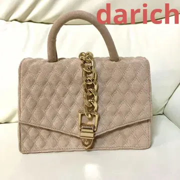 다리치 darich 베이지 스웨이드 퀼팅 핸드백