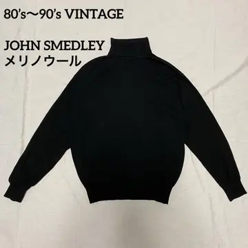 레어 JOHN SMEDLEY 메리노울 터틀넥 블랙 42