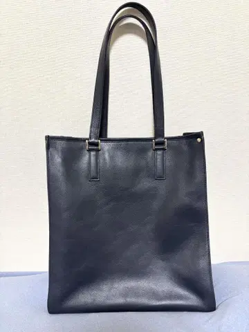 소가죽 세로형 토트백 (블랙 네이비)