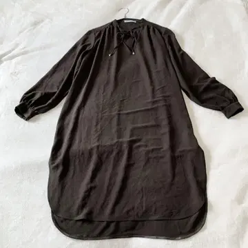 [새상품급] BEIGE, 온워드 긴팔 튜닉 리본 원피스 사이즈