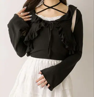OLIVE des OLIVE 프릴 볼레로 세트 블랙