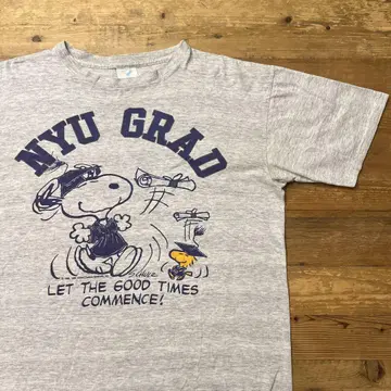 80s Jostens 칼리지 NYU 스누피 입학식 기념 T셔츠