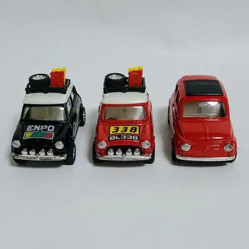 풀백카 미니쿠퍼 FIAT 500 미니카 3대 세트 쇼와 레트로