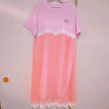 최종 가격 인하 캔디 스트리퍼 레이스 튤 도킹 T셔츠 원피스