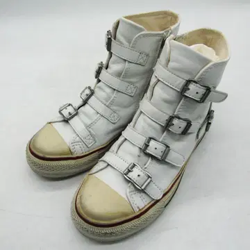 ASH Limited 아쉬 스터드 벨트 하이컷 스니커즈 화이트