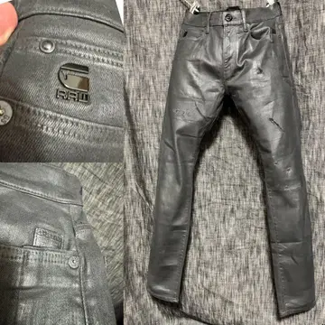 정가 26400엔 G-Star RAW 코팅 가공 스키니 블랙 데님