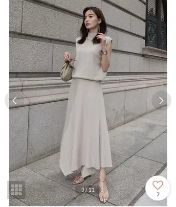 아뉴앙스 비대칭 니트 스커트