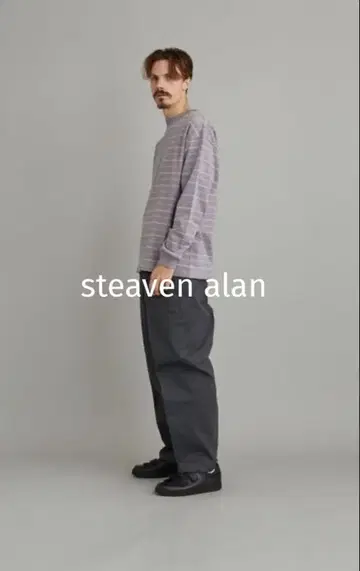 일본제 스티븐 앨런 코튼 보더 T셔츠