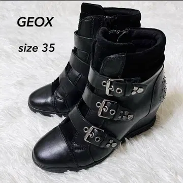 완판템 GEOX 제오스 천연 가죽 스터드 부츠 비쥬 벨트 35