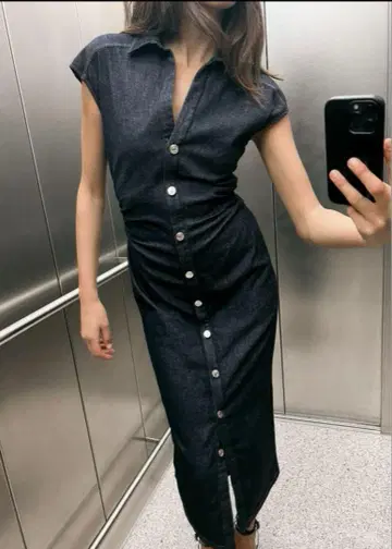 zara 자라 미디 데님 원피스