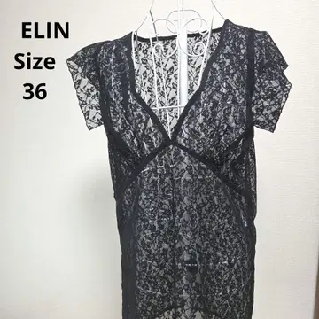 [ 오샤레 ELIN ] 블랙 레이스 티셔츠 사이즈 36