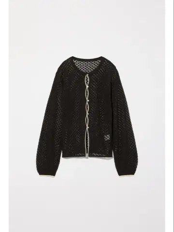 Eaphi Front Wave Crochet Knit Cardigan