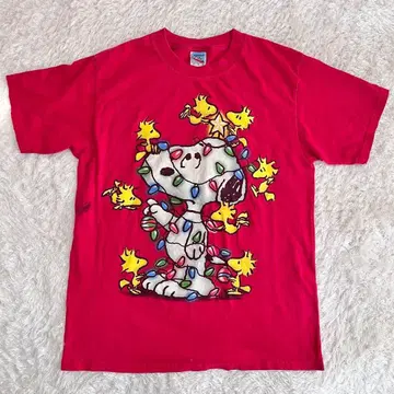 미국 빈티지 의류 90년대 스누피 T셔츠 레드 M