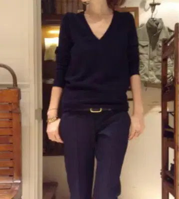 L'Appartement 라빠르망 캐시미어 100% 블랙 니트