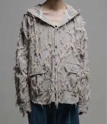 CasperJohn 프린지 데님 후드티