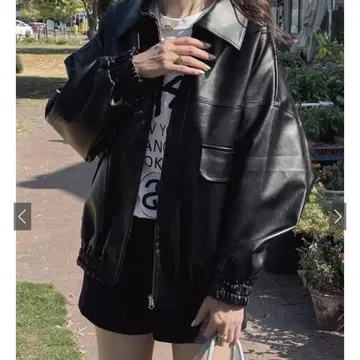 GRL 옷깃 2Way 오버 사이즈 가죽 블루종 ze863