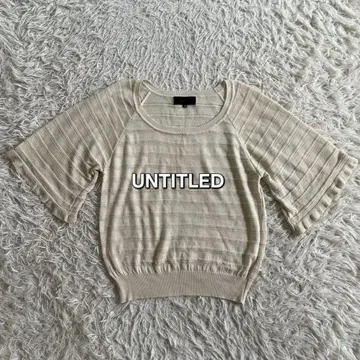 UNTITLED 플레어 슬리브 니트탑 5부 소매 스웨터 보더