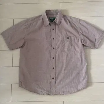 00s 구제 의류 Eddie Bauer 시어서커 반팔 체크 셔츠