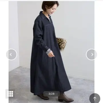 새상품급 슬로브 이에나 데님 스키퍼 원피스