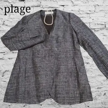 새상품급 plage 플라주 노카라 린넨 자켓 린넨 100%
