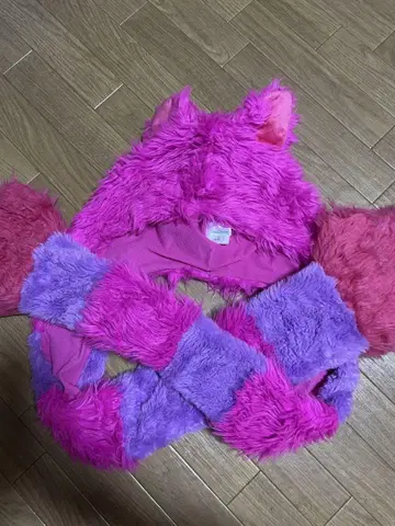 체셔 고양이 고양이 귀 달린 퍼 캡