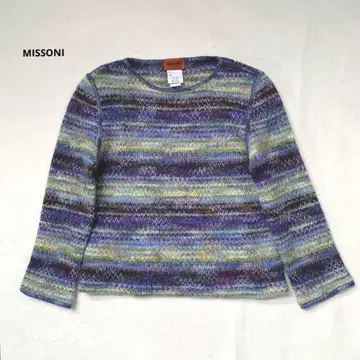 [ 새상품급 ] MISSONI 미쏘니 니트 모헤어 블루 보더