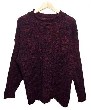 80s-90s 홍콩제 Eddie Bauer 울 케이블 니트 스웨터