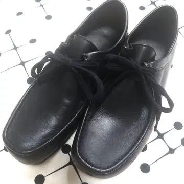 블랙 가죽 느낌 모카신 신발 GU