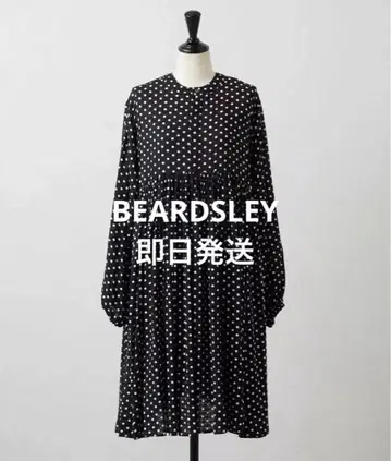 BEARDSLEY 비어즐리 도트 개더 볼륨 소매 원피스