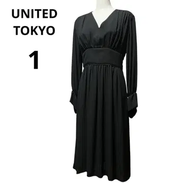 UNITED TOKYO 허리 개더 쉬폰 롱 원피스 미레모 기장