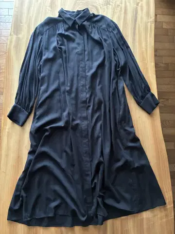DAMA collection 블랙 셔츠 원피스 긴팔 롱