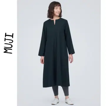 무인양품 기모 키넥 긴팔 원피스