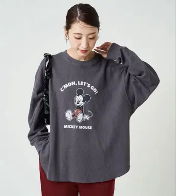 새상품 FREAK'S STORE 미키 와플T 긴팔T 다크 그레이