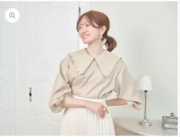 메종 에쉬엘 프릴 빅 칼라 블라우스