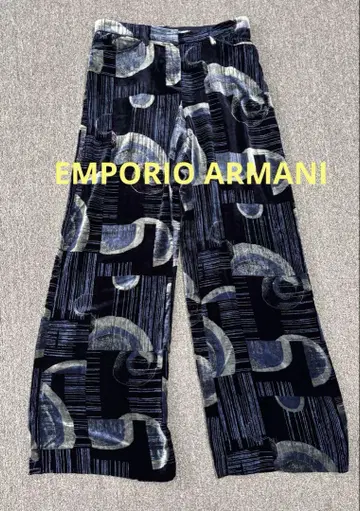EMPORIO ARMANI 네이비 벨로아 와이드 팬츠 빈티지