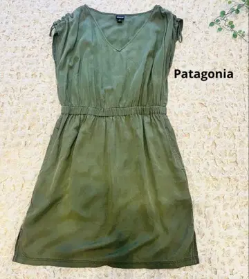 patagonia 레이온 원피스 S 카키 허리밴딩 2way