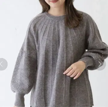 슬로브 이에나 SLOBE iena 펄 장식 패턴 편직 풀오버