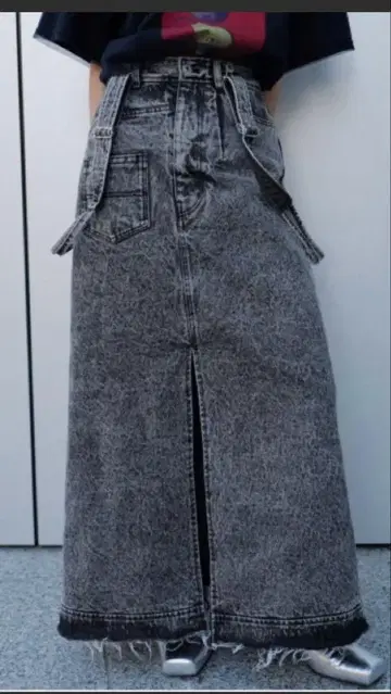 Ameri MEDI INVERT SUSPENDER DENIM SKIRT