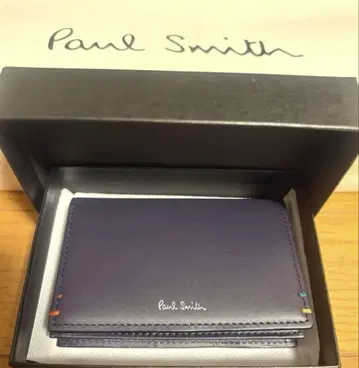 폴스미스 PaulSmith 명함지갑 하이라이트 스티치 네이비