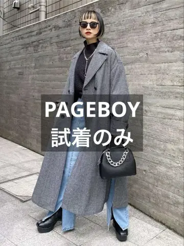 PAGEBOY 윈터 트렌치코트 트렌치코트 롱 코트 새상품급