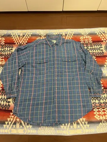 Eddie Bauer 체크 무늬 긴팔 셔츠 M 실측치수 XL