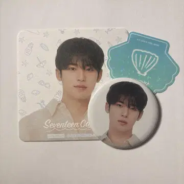 SEVENTEEN Cafe 민규 코스터 캔뱃지 스티커 세트