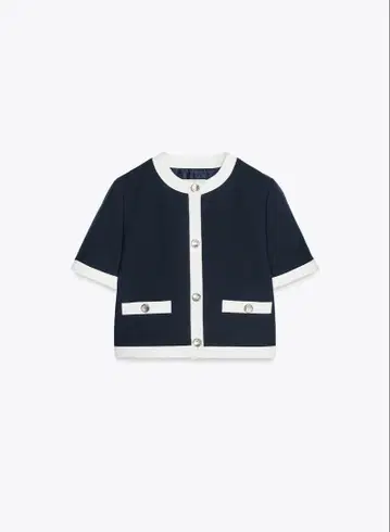 zara 대비 트리밍 숏 슬리브 블레이저 XS