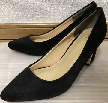 새상품급 alala 블랙 펌프스 골드 라인 힐 22.5cm