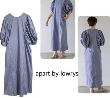미사용 Apart by LOWRYS 소매 볼륨 원피스 블루