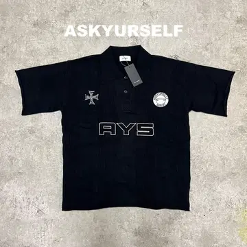 ASKYURSELF SOCCER KNIT JERSEY SS Black M