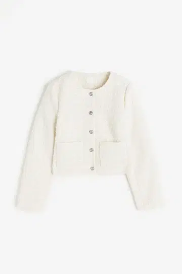 H&M 부클레 자켓 화이트