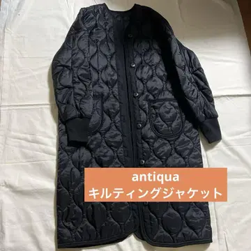 antiqua 퀼팅 자켓 롱 여성용 아우터 블랙